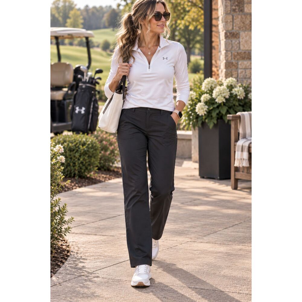 Under Armour Women’s Size 12 Black Straight Leg Athletic Golf Performance Pants